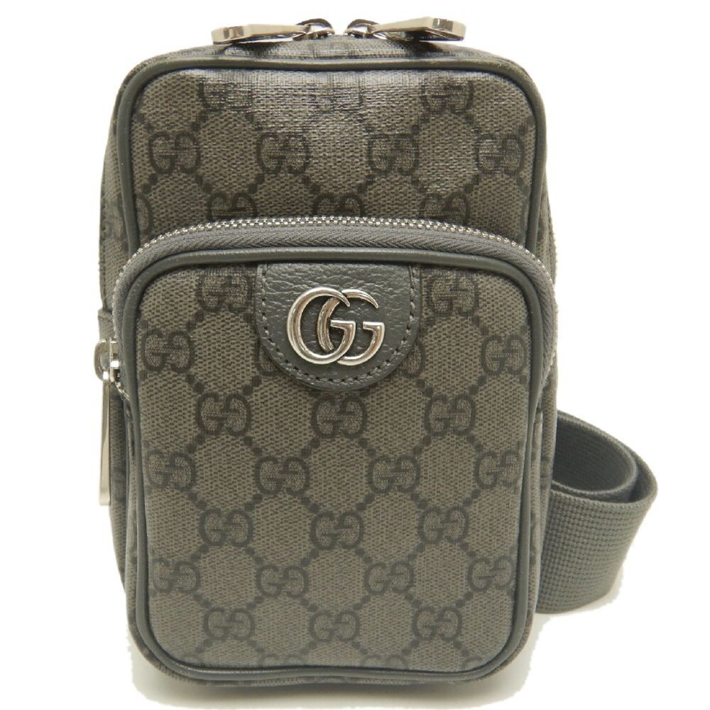 GUCCI Gray Canvas Hobo Bag